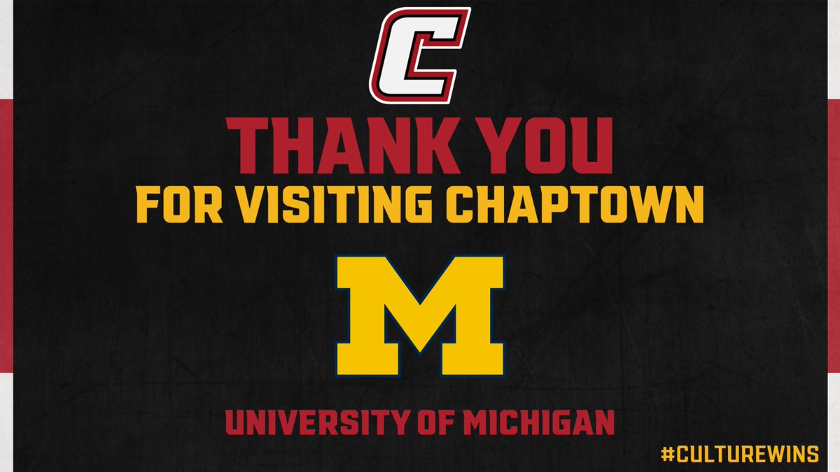 Always great to have the DEFENDING NATIONAL CHAMPIONS in the house at Chaptown! Thank you for coming through to talk about our players! @UMichFootball #GoBlue #ChapFootball #CultureWins