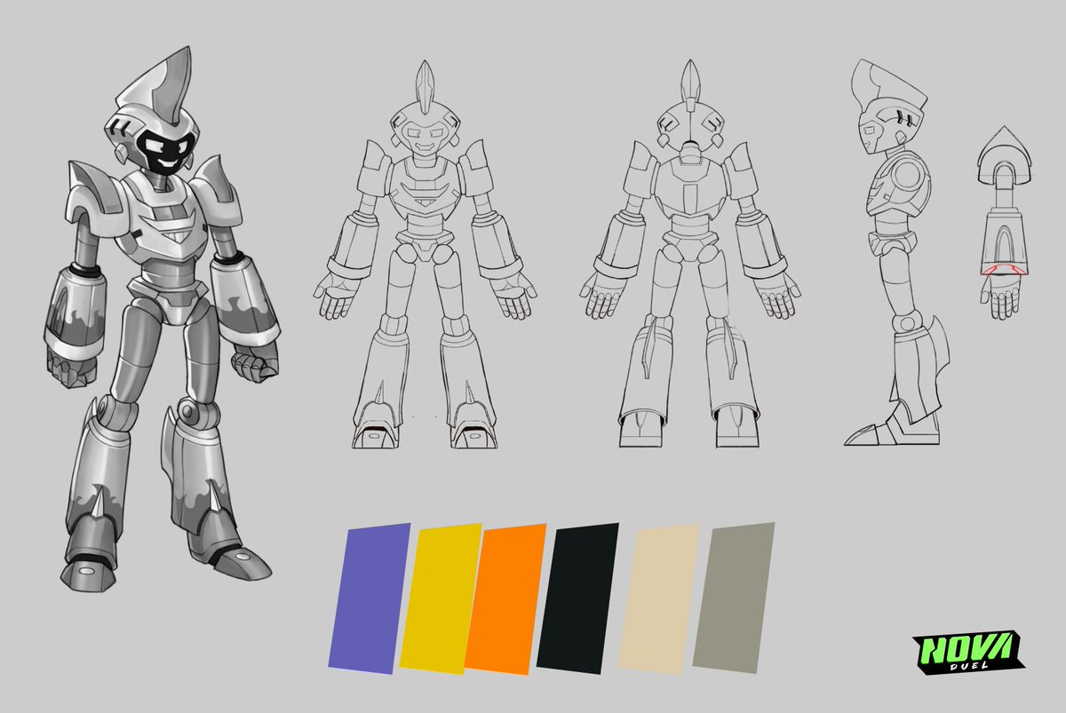 nova_duel's tweet photo. Uma das melhores partes, discussão de cores e pintura, e assim vamos dando forma aos nossos NOVA'S! 🔥

#novaduel #cardgame #characterdesign #charactersdesign #conceptart #robot #illustration #Colorization #painted #sketch #ilustraçao #solarpunk https://t.co/h3KTlu4Zju