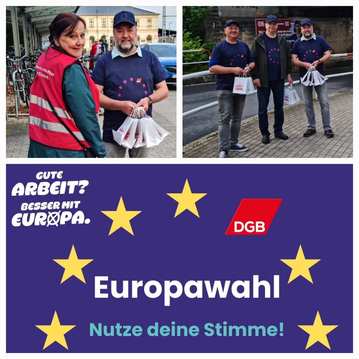 Pendleraktionstag des #DGB zur #Europawahl heute in #Pirna. Es geht um viel! #NutzeDeineStimme #GuteArbeit #BesserMitEuropa