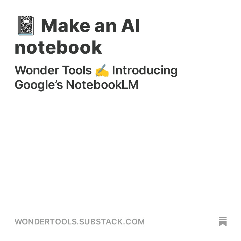 jeremycaplan's tweet photo. 📓 Make an AI notebook:  the benefits of Google's NotebookLM and how to make the most of it. A new #wondertools post.   https://t.co/FHrWvsBS1T https://t.co/lbYuovWTZY