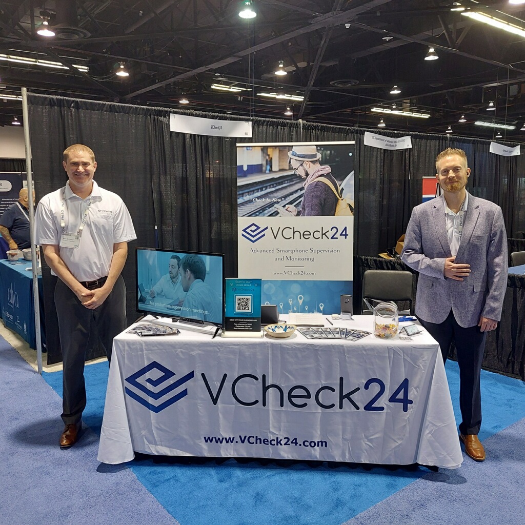 VCheck_24's tweet photo. Visit VCheck24 at booth 502 today or tomorrow to talk to Mark Schlatter and Stephen Hubbell about our excellent tool for drug courts! #Rise24 #Allrise #NADCP #DrugCourt #TreatmentCourt #SpecialtyCourt https://t.co/xZScHmCl9d
