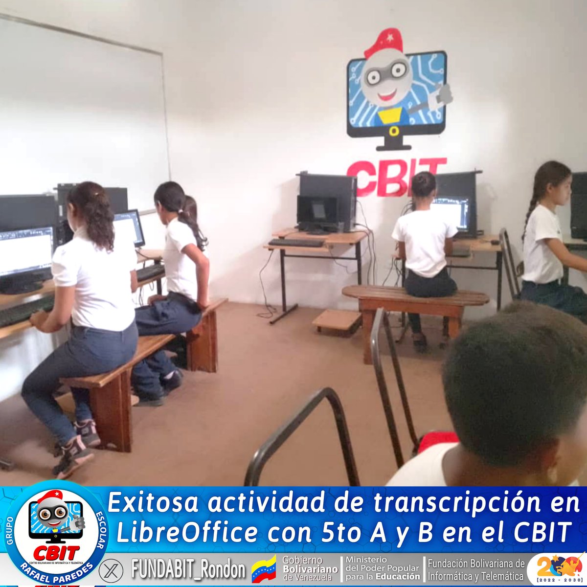 FUNDABIT_Rondon's tweet photo. #23May Exitosa actividad de transcripción en LibreOffice con 5to A y B en el CBIT ⌨️

#CreoEnVenezuela
#GuáricoProduce
#SomosFundabit
@NicolasMaduro
@MPPEDUCACION
@Mincyt_VE
@_LaAvanzadora
@EliasEducacion
@CanaimaGNULinux
@CNTI_VE @CDCEGuarico https://t.co/bxIsDdzxRF
