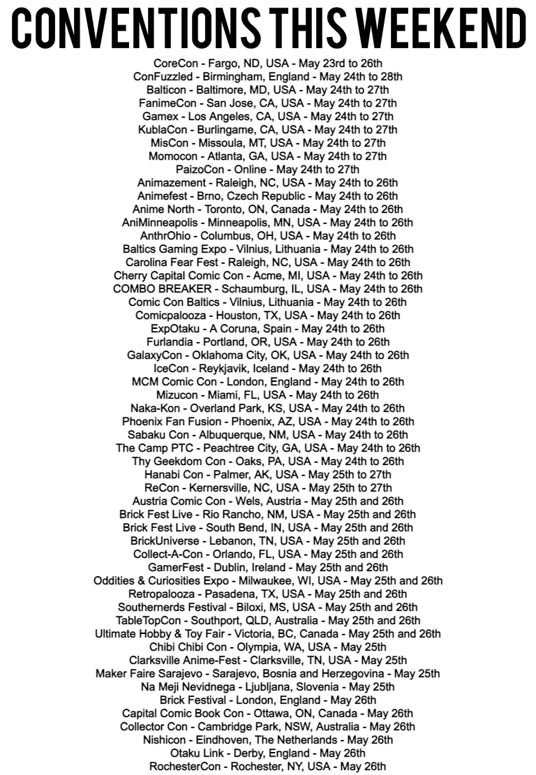 GlobalFanCons's tweet photo. 54 Conventions this weekend in 🇺🇸🏴🌐🇨🇿🇨🇦🇱🇹🇪🇸🇮🇸🇦🇹🇮🇪🇦🇺🇧🇦🇸🇮🇳🇱
What will you be attending? #FanimeCon #MisCon38 #Animazement2024 #afcz24 #AnimeNorth2024 #AniMinneapolis #CarolinaFearFest24 #CB2024 #CCBaltics #CP2024 #Furlandia2024 #MCMComicCon #NakaKon2024 #HanabiCon2024 (1/5) ~ LM https://t.co/1HGSemWabf