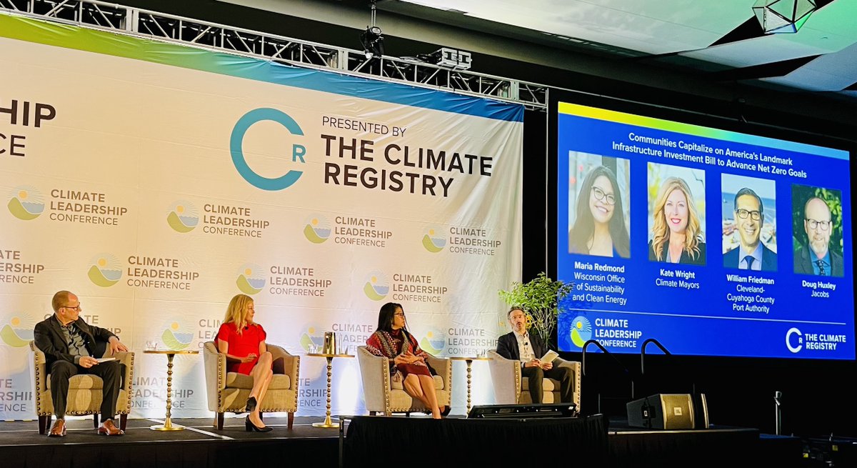 #ClimateMayors Executive Director @KateMeisWright joined @theclimatereg at @TheCLC2023 to discuss how local leaders are putting historic federal funding to use, lessons learned along the way, and how public-private partnership can help transform communities across the U.S. 🌱 🏙️