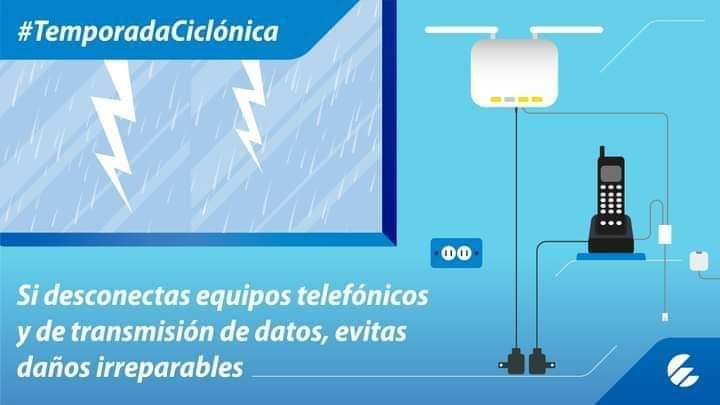 En temporada de lluvias y tormentas eléctricas no olvide desconectar los equipos. En prever está todo el arte de salvar. #EtecsaTeAcompaña #ArtemisaJuntosSomosMás