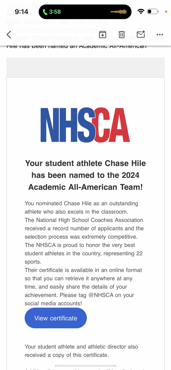 Happy to be named to the 2024 ACADEMIC ALL-AMERICAN team!