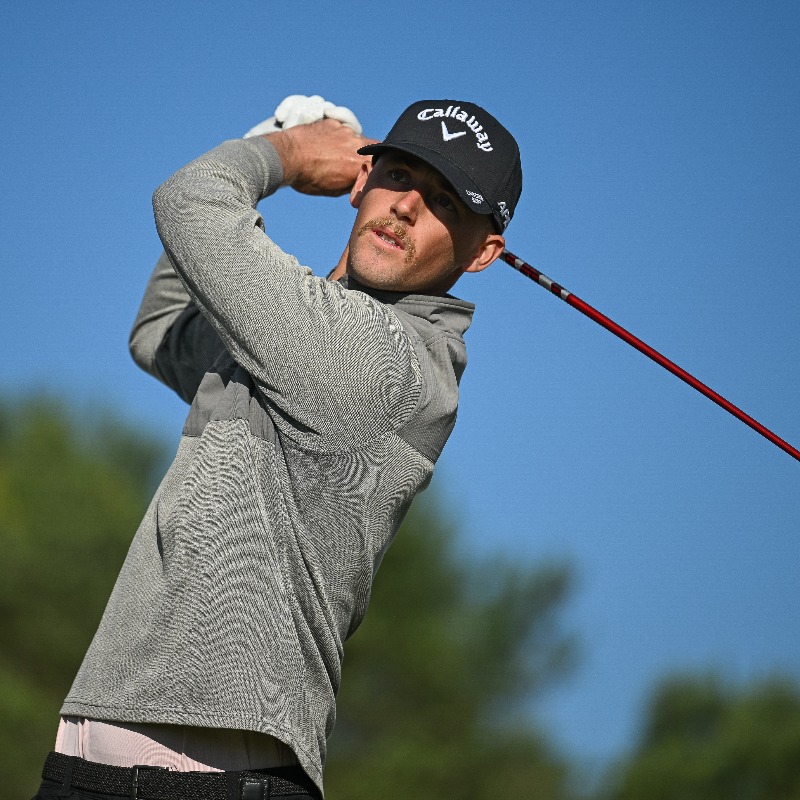 DPWorldTour's tweet photo. Albatross sends Sam Jones flying to summit in Belgium. 

#SoudalOpen