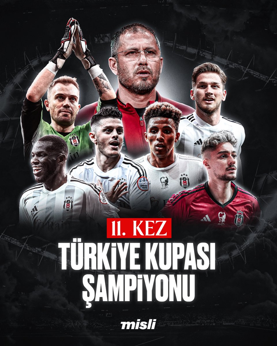 TÜRKİYE KUPASI'NDA ŞAMPİYON BEŞİKTAŞ! 🦅 Siyah beyazlı takım önümüzdeki sezon ülkemizi UEFA Avrupa Ligi’nde temsil edecek. #ŞampiyonOranMislide