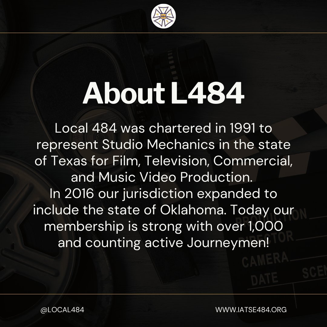 🎬 About Us: IATSE Local 484 🎬

#FilmUnionTXOK #AboutUs #FilmAndTV #UnionPride #TexasFilm #OklahomaFilm #IndustrySupport #CreativeCommunity #FilmIndustry #TogetherWeThrive