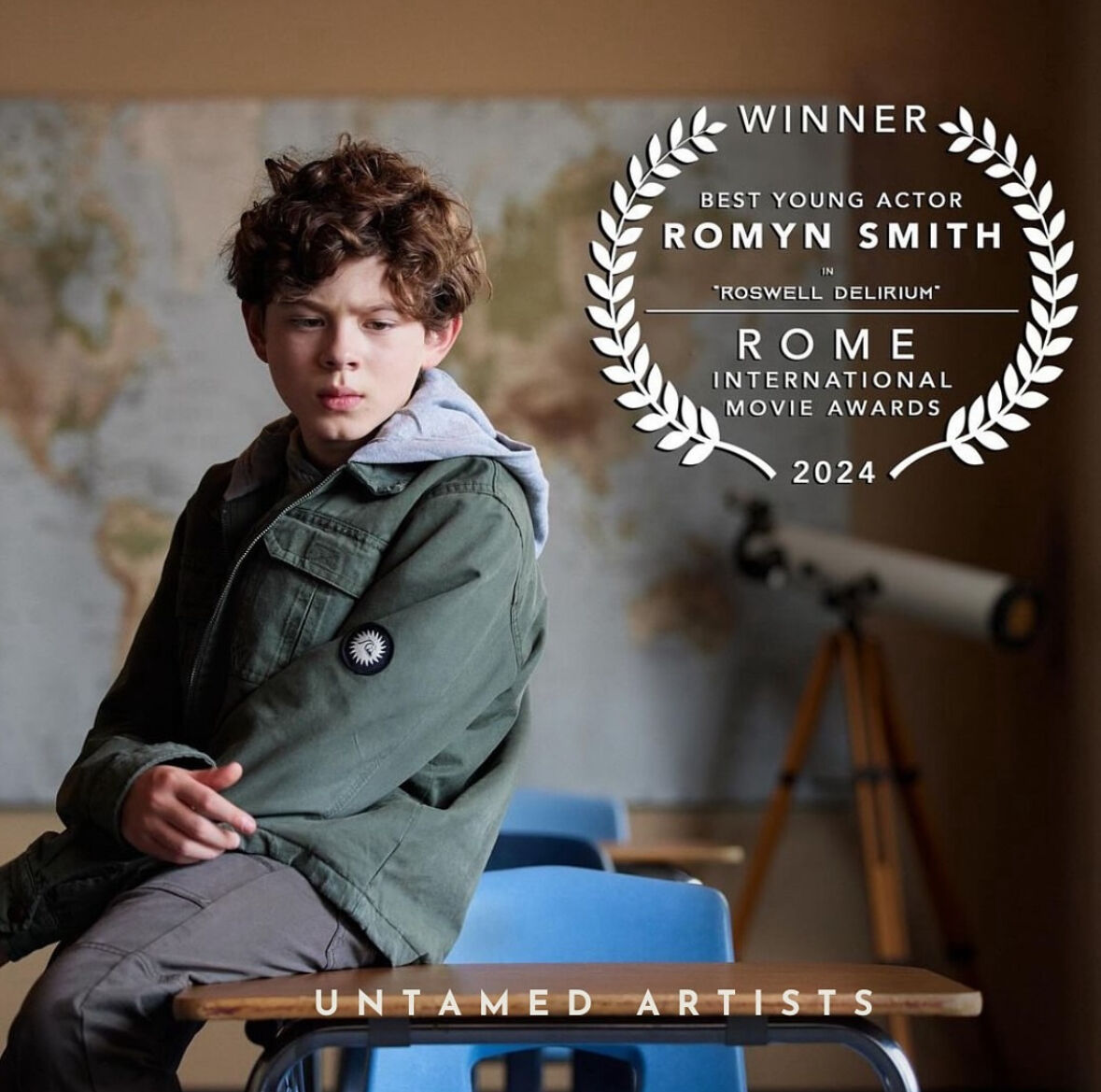 Congratulations to <a href="/romynsmith/">Romyn Smith</a> for winning Best Young Actor at the @romeinternationalmovieawards for his role in Roswell Delirium!

#RomynSmith
#BestYoungActor
#UntamedArtists
#StayUntamed
#RomeInternationalMovieAwards
#RoswellDelirium