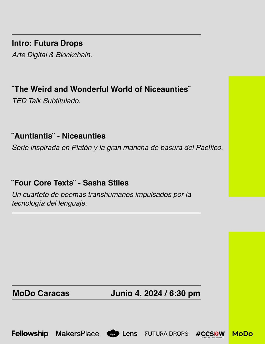 AI art showcased in galleries worldwide. We are honored to announce that, in collaboration with @FuturaDrops and @MakersPlace, we will present the work of @niceaunties for the first time in Venezuela! Event made possible thanks to the valuable contribution of @LensProtocol