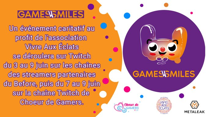 Panda_Da4koff's tweet photo. Bonsoir X , j'ai l'honneur de vous annoncé ma participation à l'évent caritatif de gaming solidaire organisé pour VIVRE AUX ECLATS en partenariat avec
@teammetaleak
se déroulera sur Twitch du 3 au 9 juin sur les chaînes des streamers partenaires du "BEFORE" puis du 7 au 9 juin sur la chaîne https://t.co/lZ3qcCv8IS