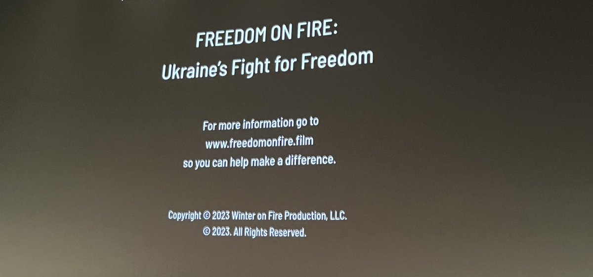 Emotional evening 👉 screening ‘Freedom on Fire: 🇺🇦 Fight for Freedom’ by <a href="/evgeny_director/">Evgeny Afineevsky</a>. Inspired by movie heroes 🗯️ 👉 Ukrainians will never be on their knees. Slaves (RuZZians) can’t free free people (Ukrainians). It’s our duty to help brave 🇺🇦 nation kick-out Ruzzian hordes