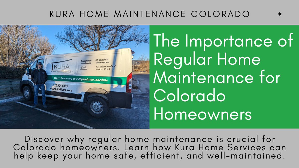 Maintaining a home in Colorado can be challenging due to the unique weather conditions and varying seasons. Regular home maintenance is essential. 🏠✨

#HomeMaintenance #ColoradoLiving #KuraHome #PreventiveCare #HomeSafety #EnergyEfficiency