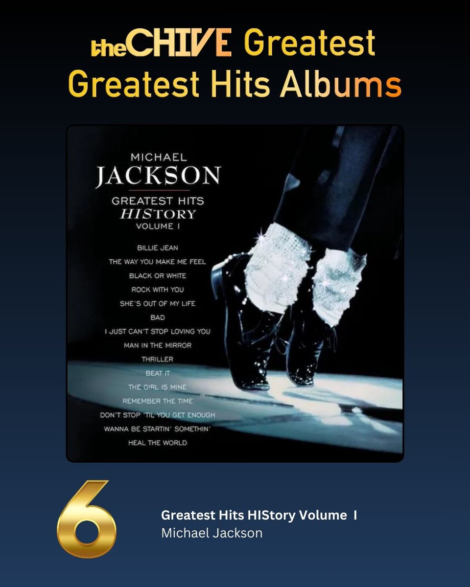 6. Greatest Hits HIStory Volume I by Michael Jackson #GreatestGreatestHits More info: thechive.com/entertainment/…