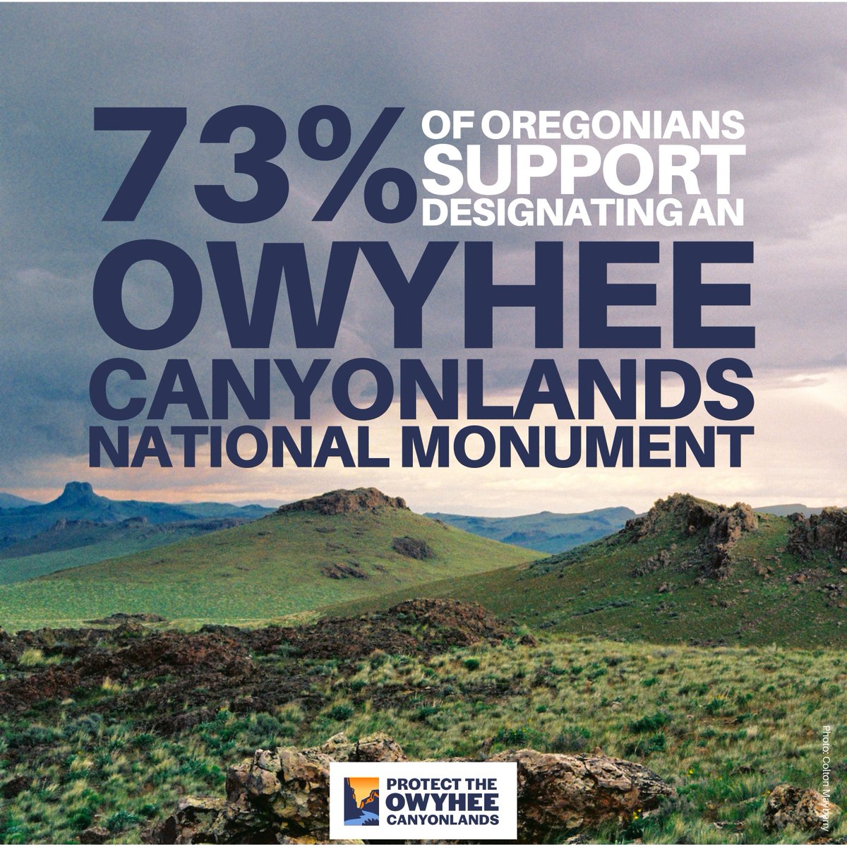 ProtectOwyhee's tweet photo. A whopping 73% of Oregonians say YES to @POTUS designating an Owyhee Canyonlands National Monument! Let's make it happen.🙌
We urge @RonWyden &amp; @SenJeffMerkley to support the monument. Join us in protecting this treasure for all! #ProtectTheOwyhee
Details: https://t.co/MuqOSOYRLJ https://t.co/HxaEEkQgk6