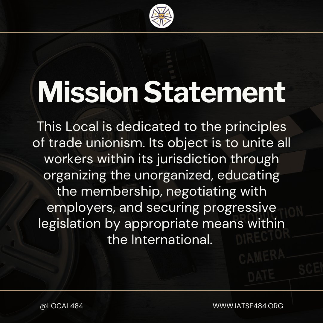 🎬 IATSE Local 484 Mission Statement 🎬 

#FilmUnionTXOK #AboutUs #FilmAndTV #UnionPride #TexasFilm #OklahomaFilm #IndustrySupport #CreativeCommunity #FilmIndustry #TogetherWeThrive