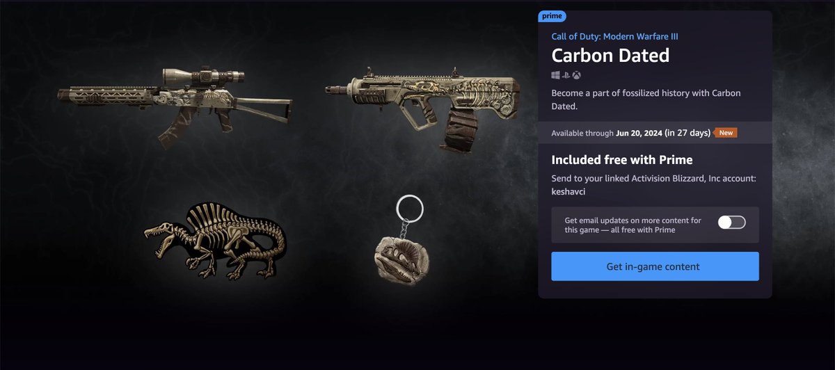 New MW3 x Warzone bundle for Prime Gaming members is now live: gaming.amazon.com/carbon-dated/d…