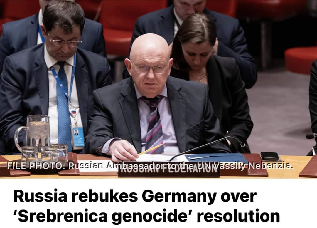 TRAVESTY: a nation of millions, spanning multiple states, has been collectively be condemned, without trial!

Berlin pushed a draft on false pretenses, Russia’s UN envoy Vassily Nebenzia said.

A resolution at the UN on ‘Srebrenica genocide’ divided the General Assembly,