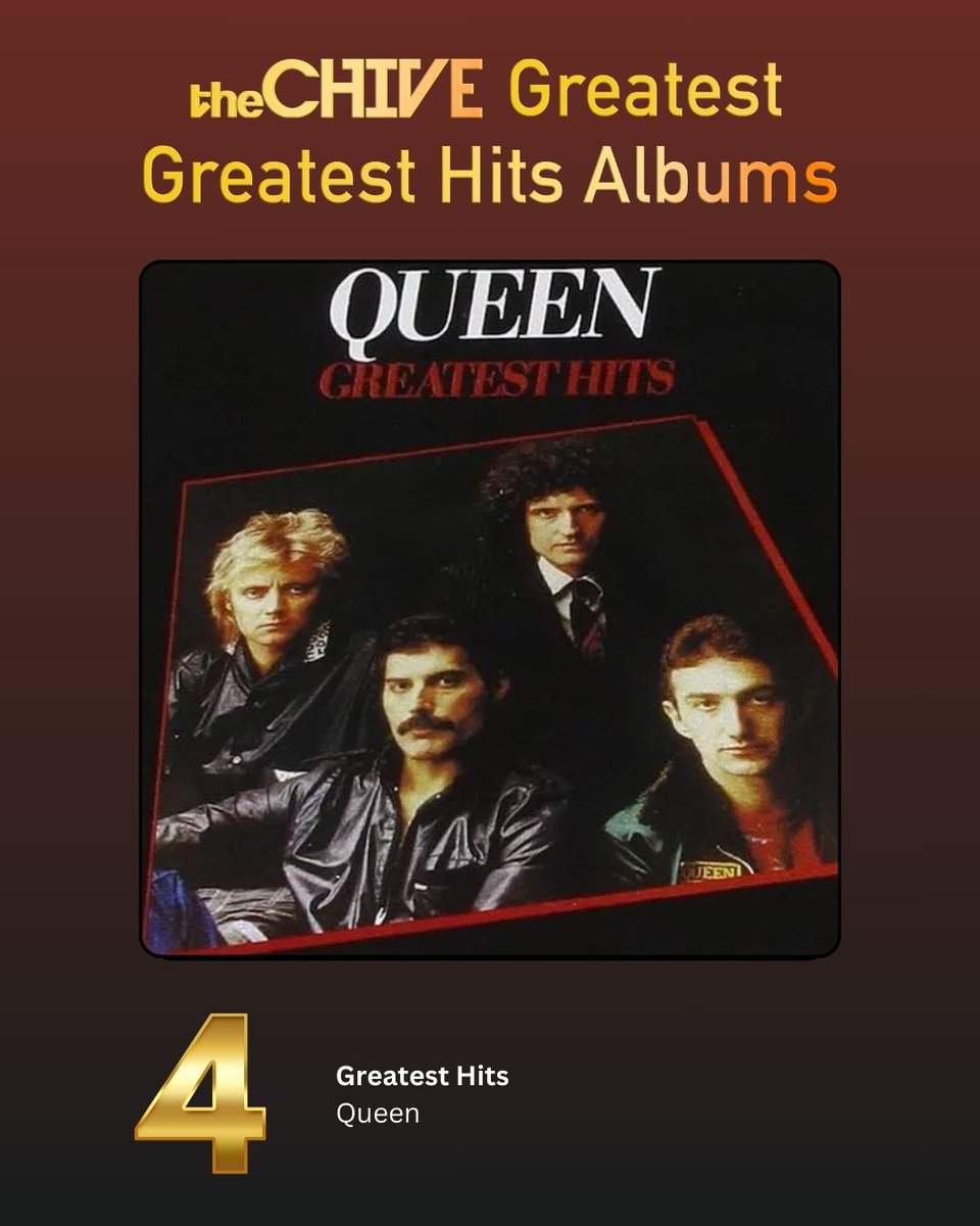 4. Greatest Hits by Queen #GreatestGreatestHits More info: thechive.com/entertainment/… @QueenWillRock
