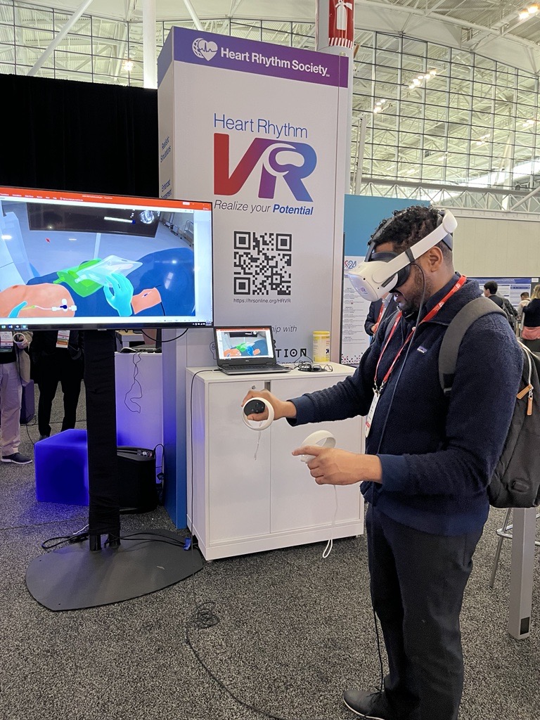 HRSonline's tweet photo. #Congrats to the winners of our #HeartRhythmVR competition at #HRS2024! Attendees were challenged to see how quickly they could complete the Emergent Pericardiocentesis simulation at the #HRVR booth.
#1: Melissa Brown - 1:08
#2: Rachita Navara - 1:10
#3: Amber Foutch - 1:12
Way to go!
Learn more about #HRVR > https://t.co/nSEHU03kbY