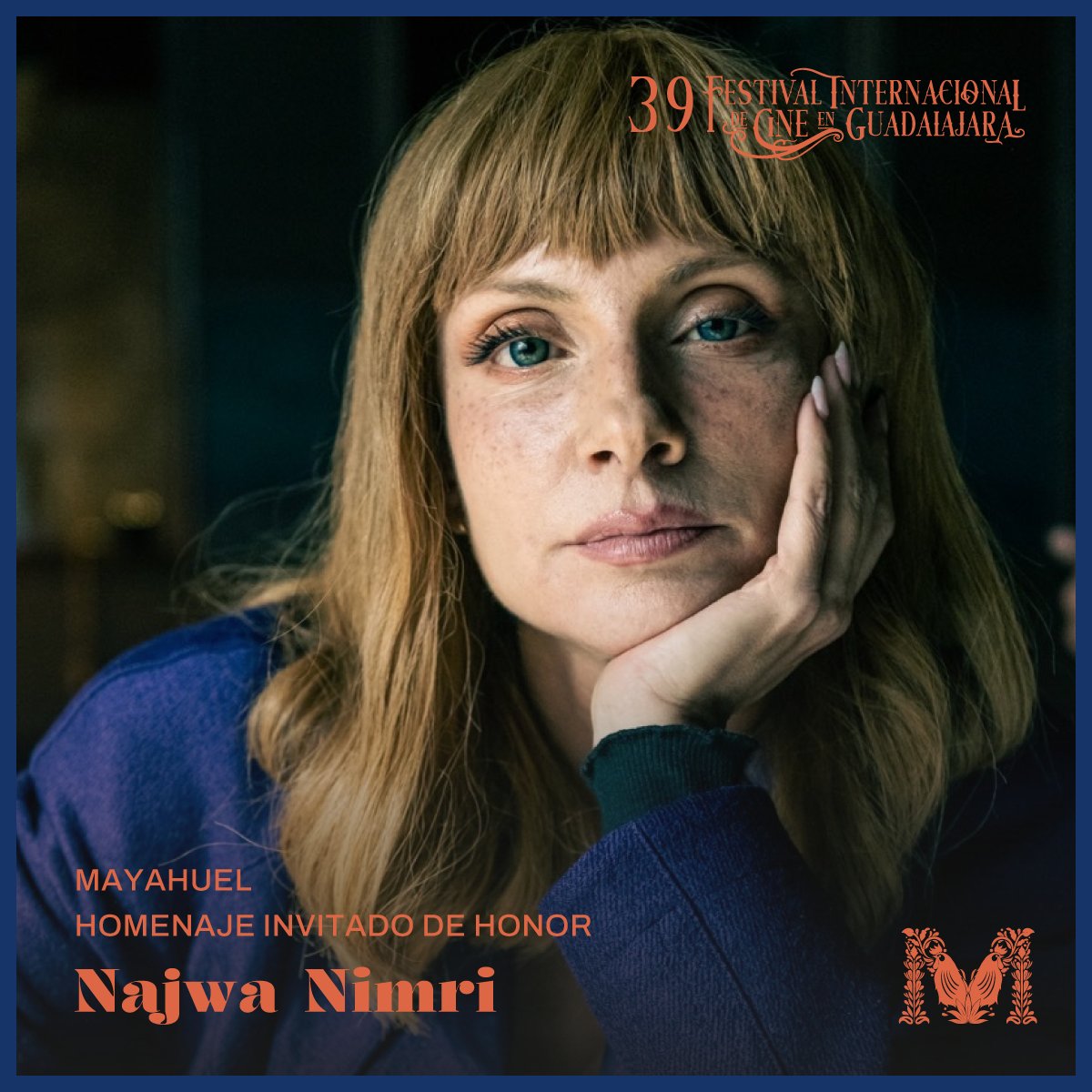 La actriz española Najwa Nimri (<a href="/Najwa_Nimri/">najwa</a>) recibirá el Mayahuel por su increíble trayectoria con el Homenaje Invitado de Honor en #FICG39 🎥

#VEÑ del 7 al 15 de junio, tenemos mucho que compartir. 😉 #ComunidadDeMadrid #InvitadoDeHonor