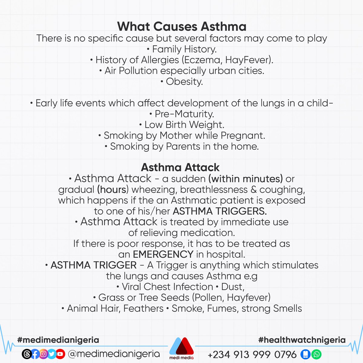 MediMediaNG's tweet photo. A condition in which a person's airways become inflamed, narrow and swell and produce extra mucus, which makes it difficult to breathe.
#medimedianigeria #healthforall #doctorsforchange #medicine #healthwatchnigeria #nigerian #explore #life #love #quotes #selflove #globalhealth https://t.co/0iPuLn5T2D