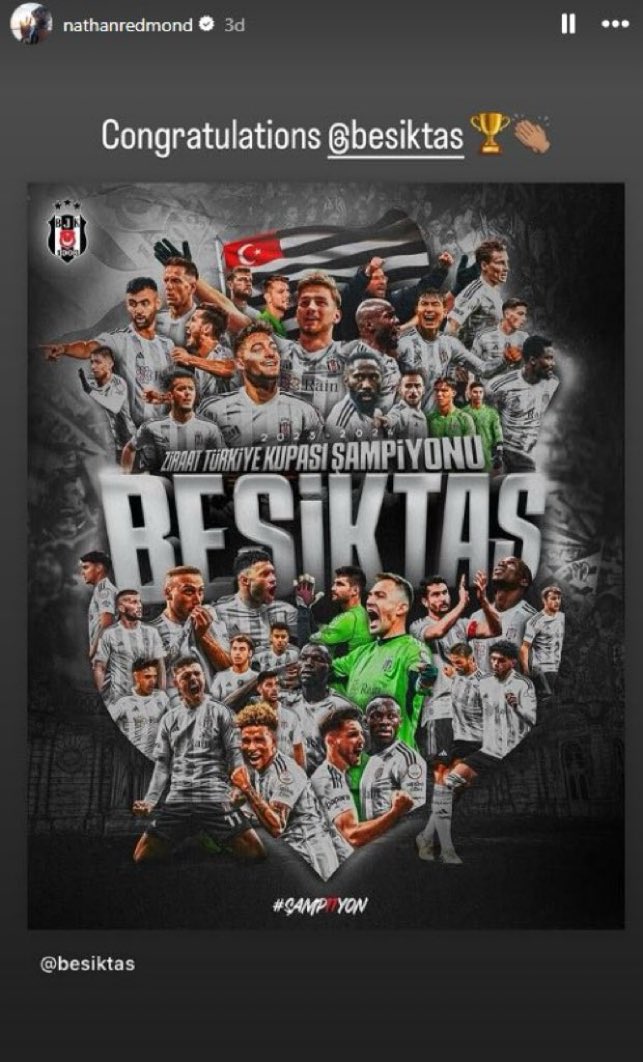 📲Redmond: "Tebrikler Beşiktaş."