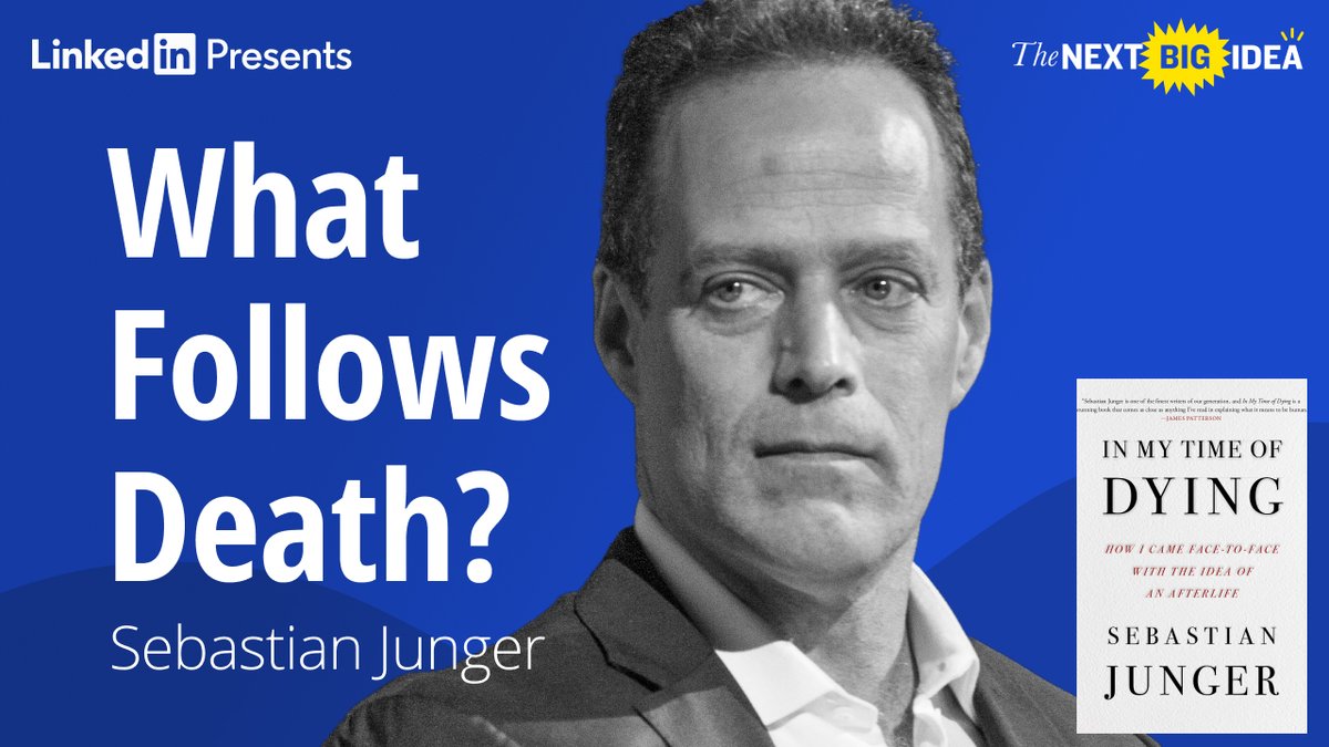 Today on the Next Big Idea podcast, a conversation with bestselling author @sebastianjunger about his near-death experience and his new book In My Time of Dying: How I Came Face to Face with the Idea of an Afterlife Listen now: podcasts.apple.com/us/podcast/the… open.spotify.com/episode/3VonY8…