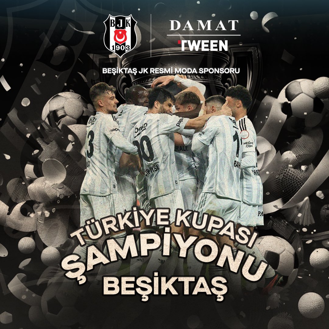 Beşiktaş Resmi Moda Sponsoru Damat Tween olarak, Türkiye Kupası Şampiyonu Beşiktaş'ı tebrik ederiz!