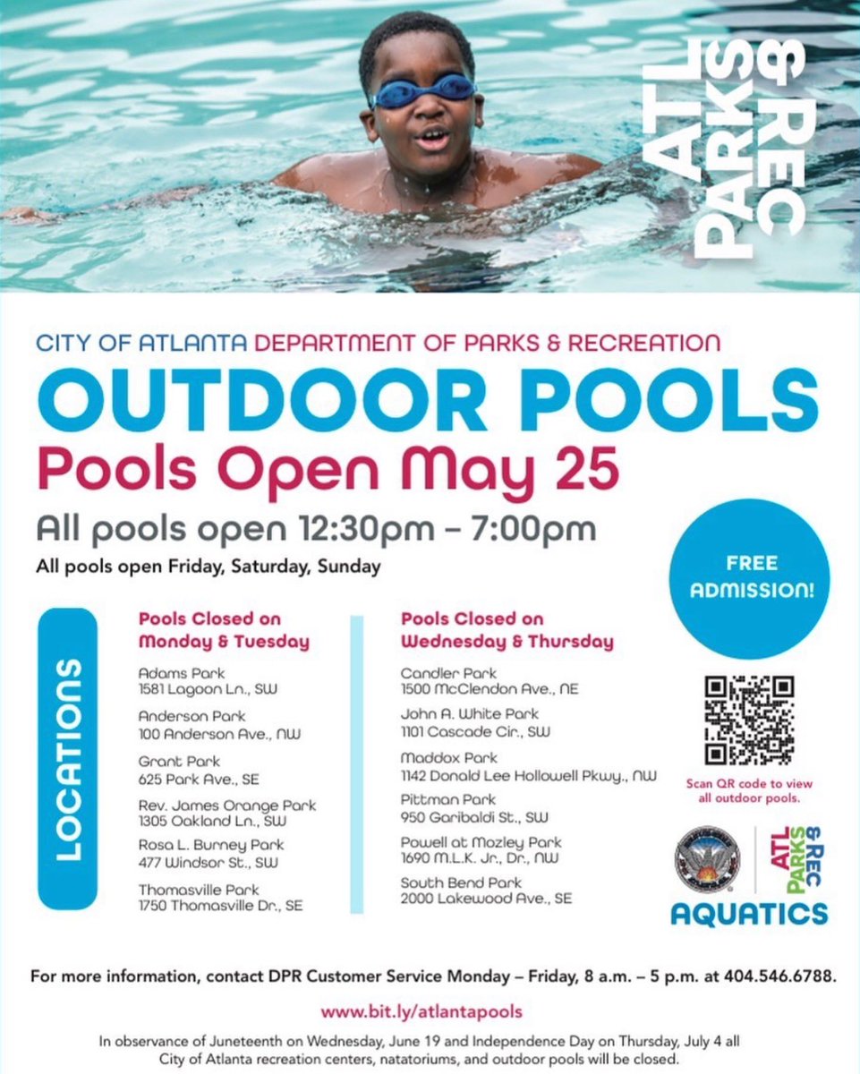 ATL Parks & Rec on X: “Looking for a cool place to beat the heat