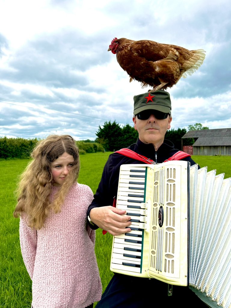 I was wearing my communist hat (always ironically of course) and Mildred the chicken flew up to attack it…