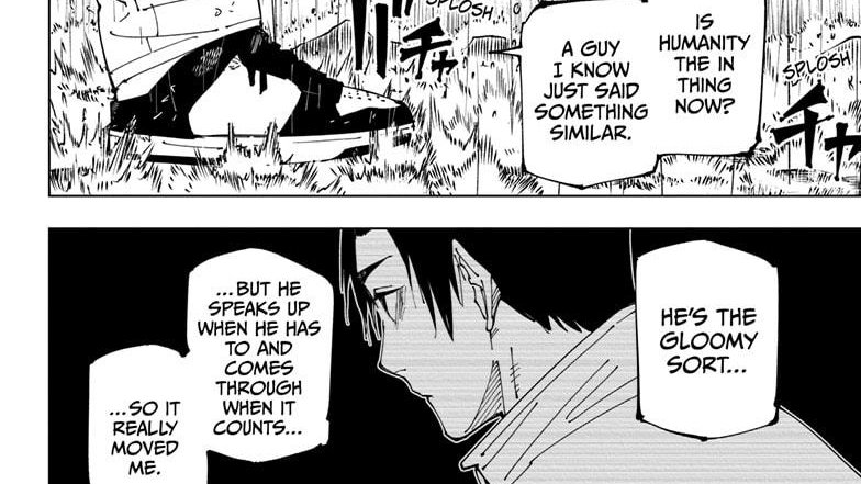 _EnemyStandUser's tweet image. Damn Hakari was Actually inspired by Yuta's speech! he showing yuta's not the only one giving up their "Humanity" #JJK261