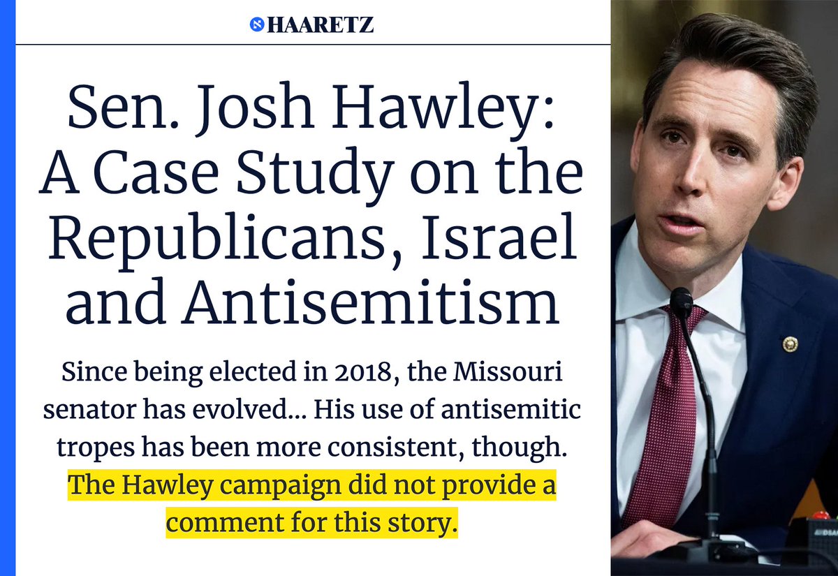 Ask this twink about manhood, and he won't shut up about it. But ask him about his own antisemitism, and he’s silent: haaretz.com/us-news/2024-0… reason why we need to help Lucas Kunce beat Josh Hawley this year!