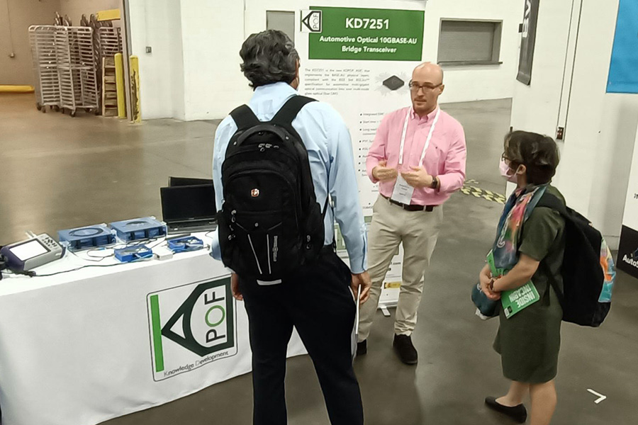 KD_Corporate's tweet photo. Thank you for many interesting meetings at @AutoSens_   in Detroit! @rubenpda and @Juanlmatuscom enjoyed showing our #optical #automotive multi-gigabit Ethernet demo.

In addition, Ruben presented “An optical nervous system to Interconnect Sensors and artificial brains in AV” https://t.co/1OzIK35Kwh