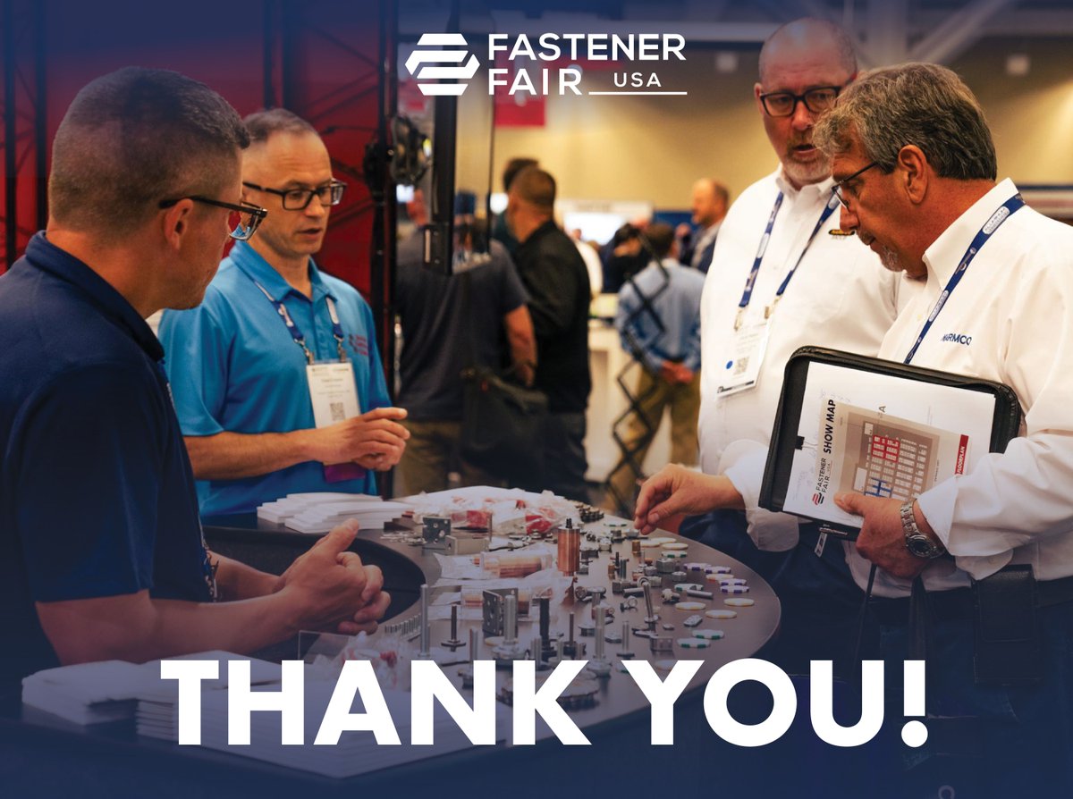 FastenerFairUSA (@fastenerfairusa) on Twitter photo A huge thank you to everyone who joined us at Fastener Fair USA 2024. We had an amazing time connecting with you all and look forward to seeing you again at Fastener Fair USA 2025, taking place in Nashville, TN on May 28 & 29. Stay tuned for more info! A huge thank you to everyone who joined us at Fastener Fair USA 2024. We had an amazing time connecting with you all and look forward to seeing you again at Fastener Fair USA 2025, taking place in Nashville, TN on May 28 & 29. Stay tuned for more info!