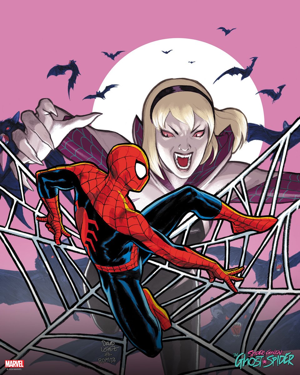 Marvel's tweet photo. 'Spider-Gwen: The Ghost Spider' #1 is on sale now at your local comics shop!

🖊️ Writer: @Steph_Smash 
✏️ Artist : @ikadraws 
✏️ Cover Artist: @MarkBrooksArt  
🎨 Variant Cover Artists: Pablo Villalobos, Jenny Frison, @davizlopez https://t.co/WYbcB7gQcM