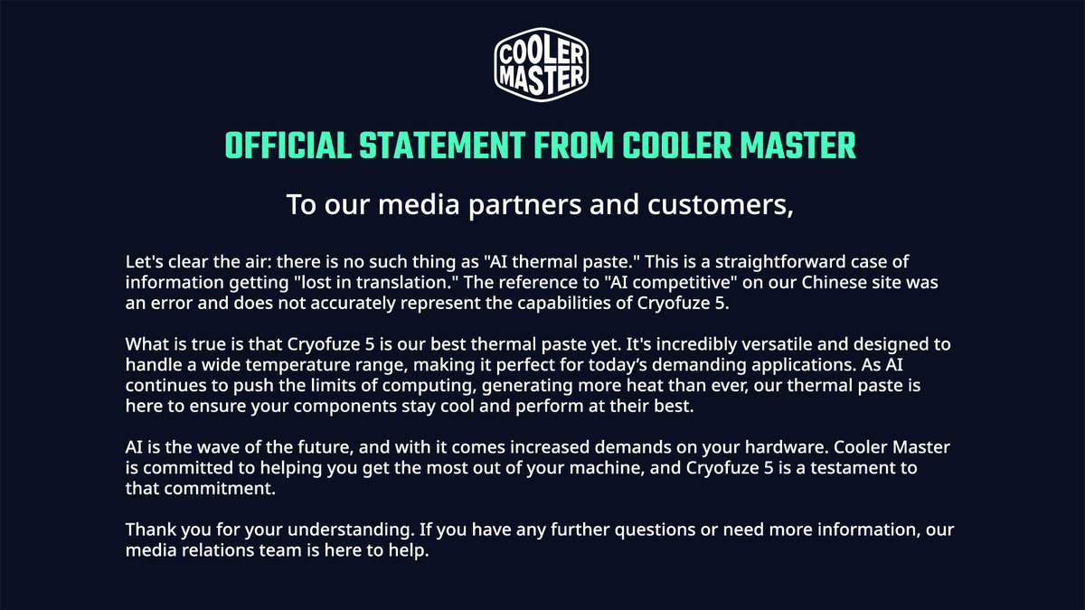 Cooler Master (@CoolerMaster) on Twitter photo 2024-05-23 20:00:16