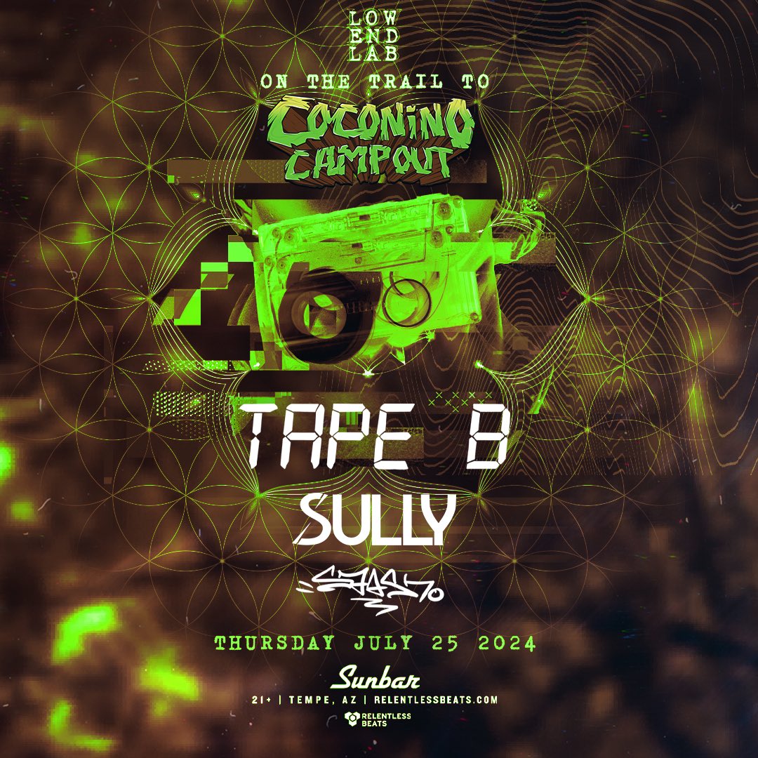 #JustAnnounced- YO, @Tapebbeats x2 📼🔊 SECOND SHOW JUST ADDED! Join us on the trail to @coconinocampout & come get down at Sunbar on 7.25 🌀 

Signup for presale: rb.ht/TapeBPresale

Presale: Friday, May 24 @ 10 AM PT
Tickets on sale Friday, May 24 @ 12 PM PT