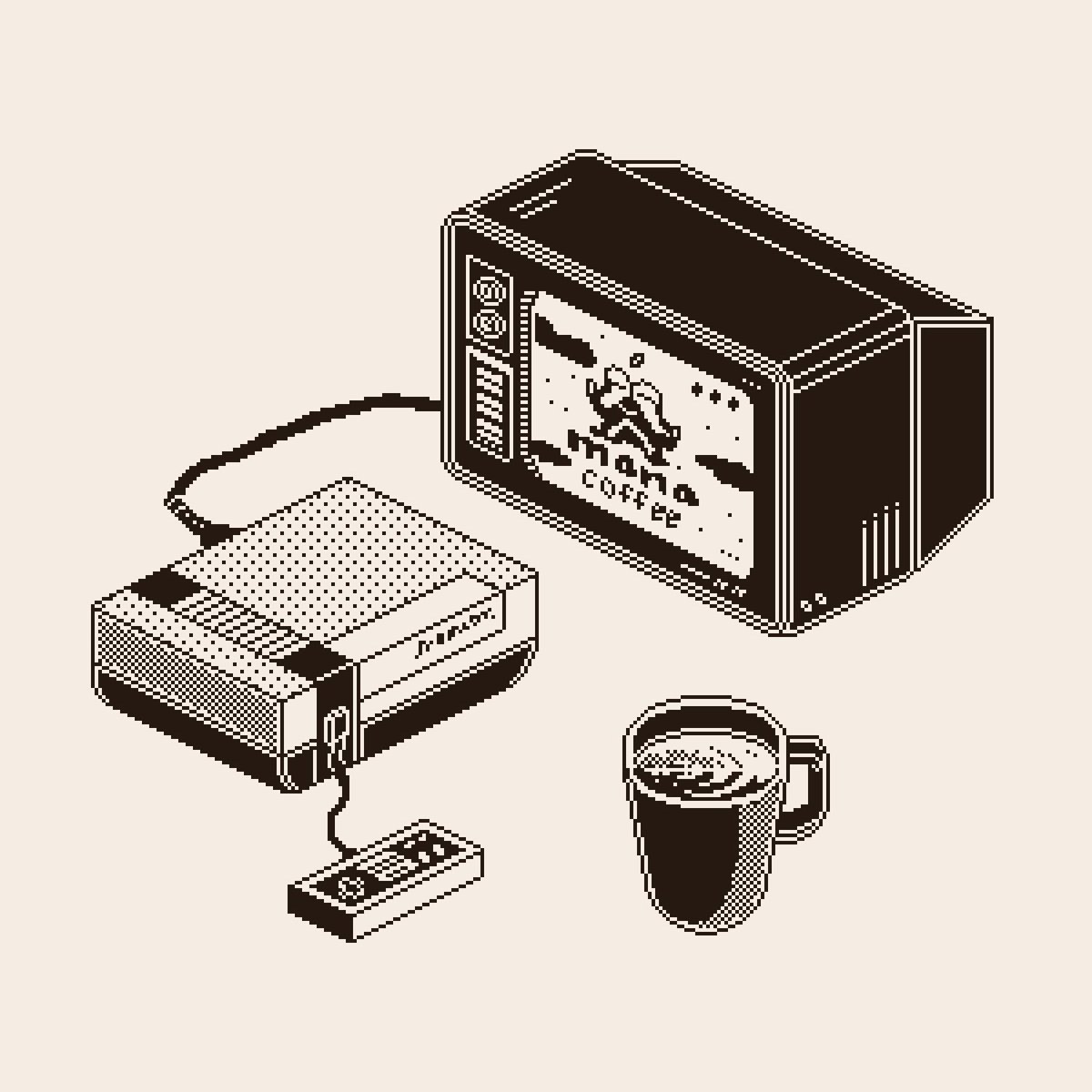 Café rétro gaming #pixel #Pixelart #retro