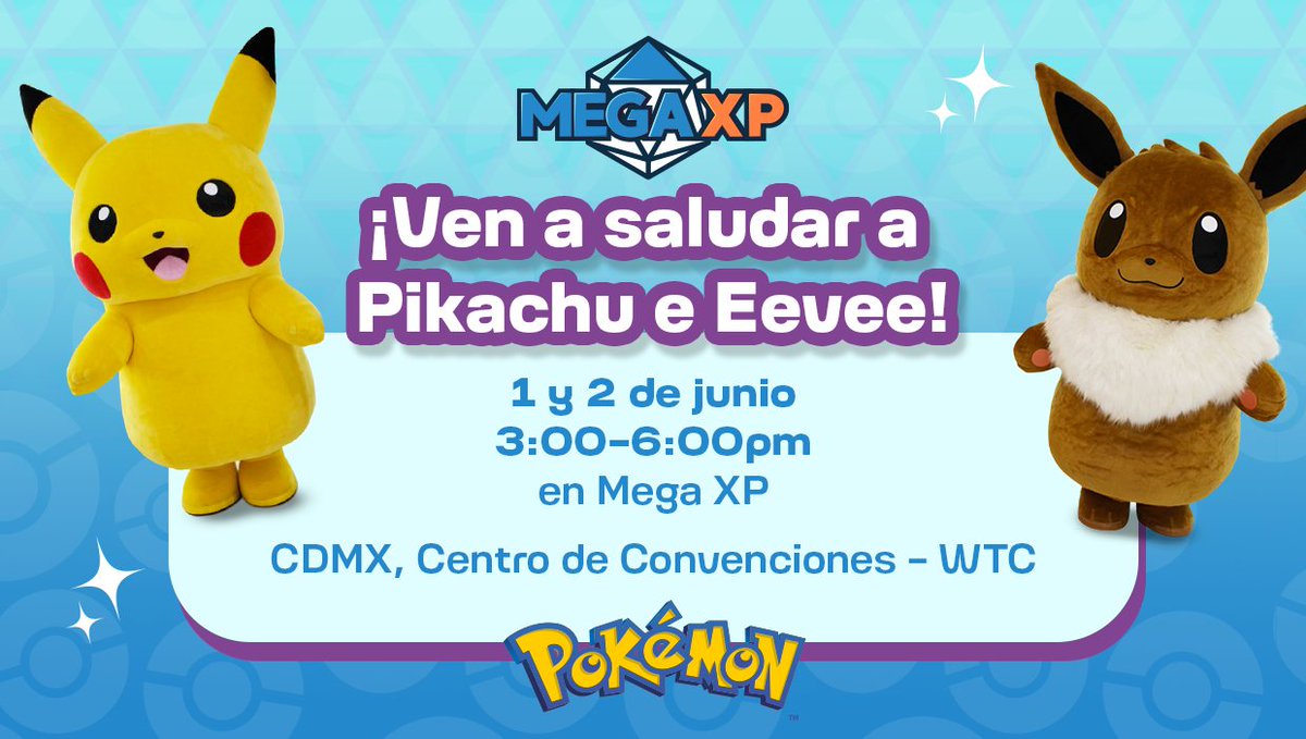 Pokemonlatam's tweet image. ¡Eevee y Pikachu estarán en la convención de juegos de mesa más grande en México! 😱 
Podrás jugar #JCCPokémon y tomarte una foto con estos adorables Pokémon. 📸  
1 y 2 de Junio en WTC, CDMX. @megaxpoficial 
🔗 🎟️  bit.ly/3XcpQ8r