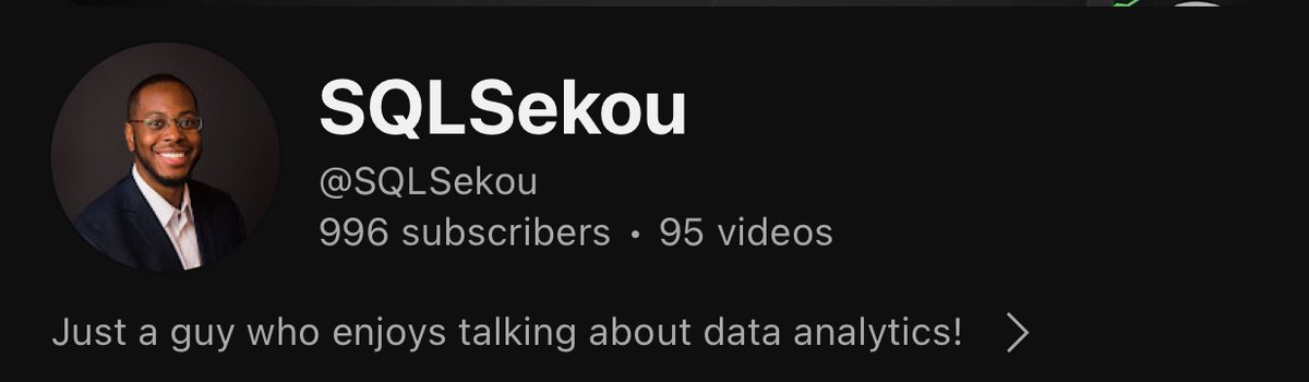 I’m super close to 1000 YouTube subscribers. Can you help me get there please! youtube.com/@sqlsekou