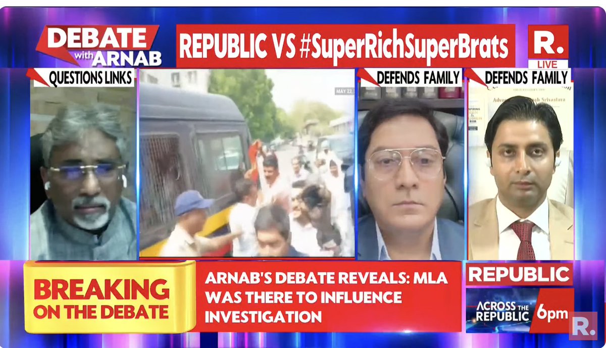 EarnestnSoulful's tweet image. .@republic
"In this case, it seems there was an 'wilful' negligence on part of the police: Advocate Rizwan Siddiquee

It's Republic VS #SuperRichSuperBrats. The Debate on #SuperprimetimeMax with Arnab is now #LIVE, on-air, and online." "Tune in and fire in your views -
