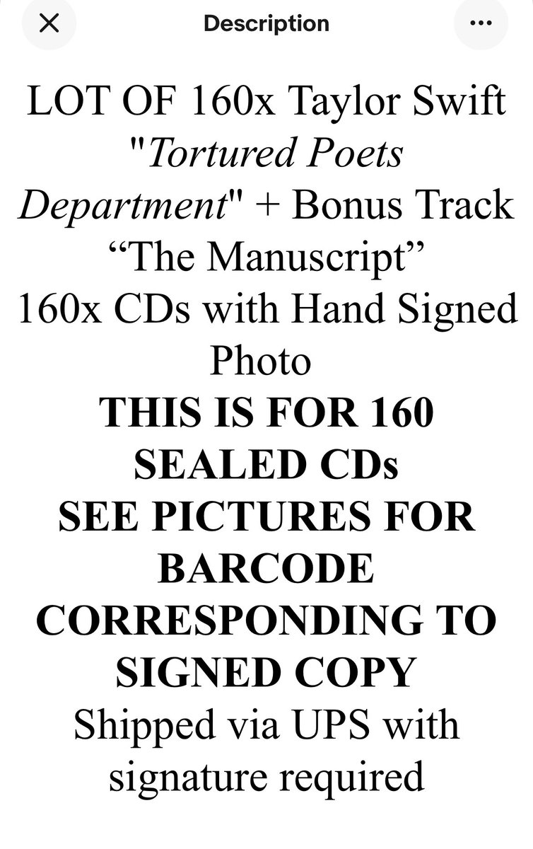 TayMerchProbs's tweet image. 🚨And @UMG @taylornation13 🚨

Here is the link for this listing - either this was an inside job or wrongfully obtained via checkout system. We trust you will take action against user on @eBay 

ebay.com/itm/2668269179…