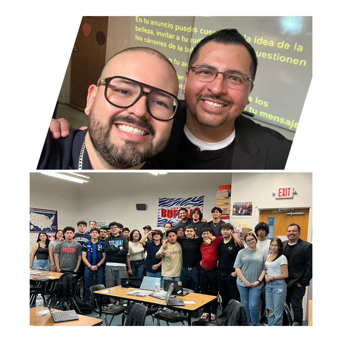 Best way to commence a Thursday morning is by hanging out with dynamic US Govt. AP from @equipoacademy students who will soon be graduating. We discussed #Family #HardWork #Graduating #Law #Legislature #SD2 #OurFutureIsBright ran into profesor Juanito (childhood friend)