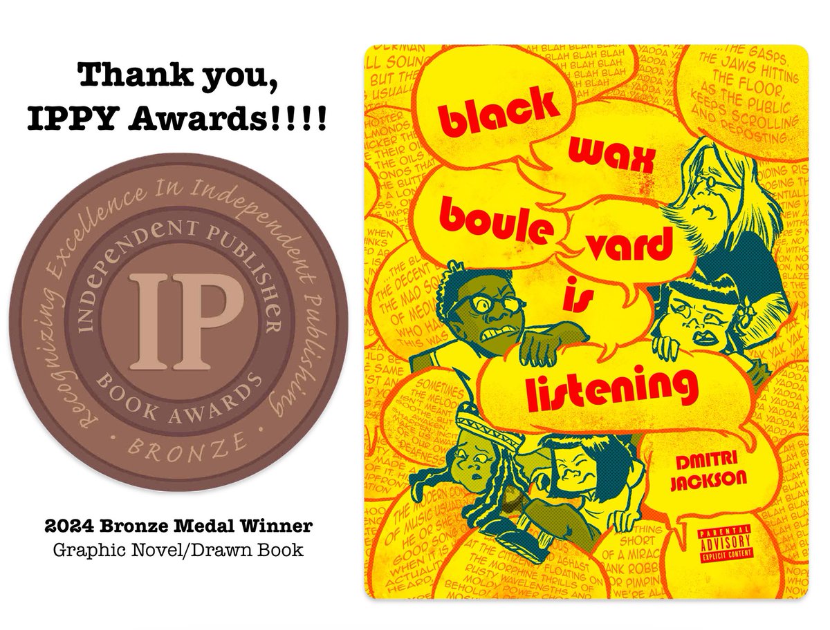 Thank you <a href="/IPPYAwards/">Independent Publisher Book Awards</a> for honoring Blackwax Boulevard Is Listening! It means so much to be recognized in your Top 3 graphic novels of the year! Much love to the judges that voted!!! 🙏🏿🎉

#comics #ippyawards #indiebooks #selfpublish #music