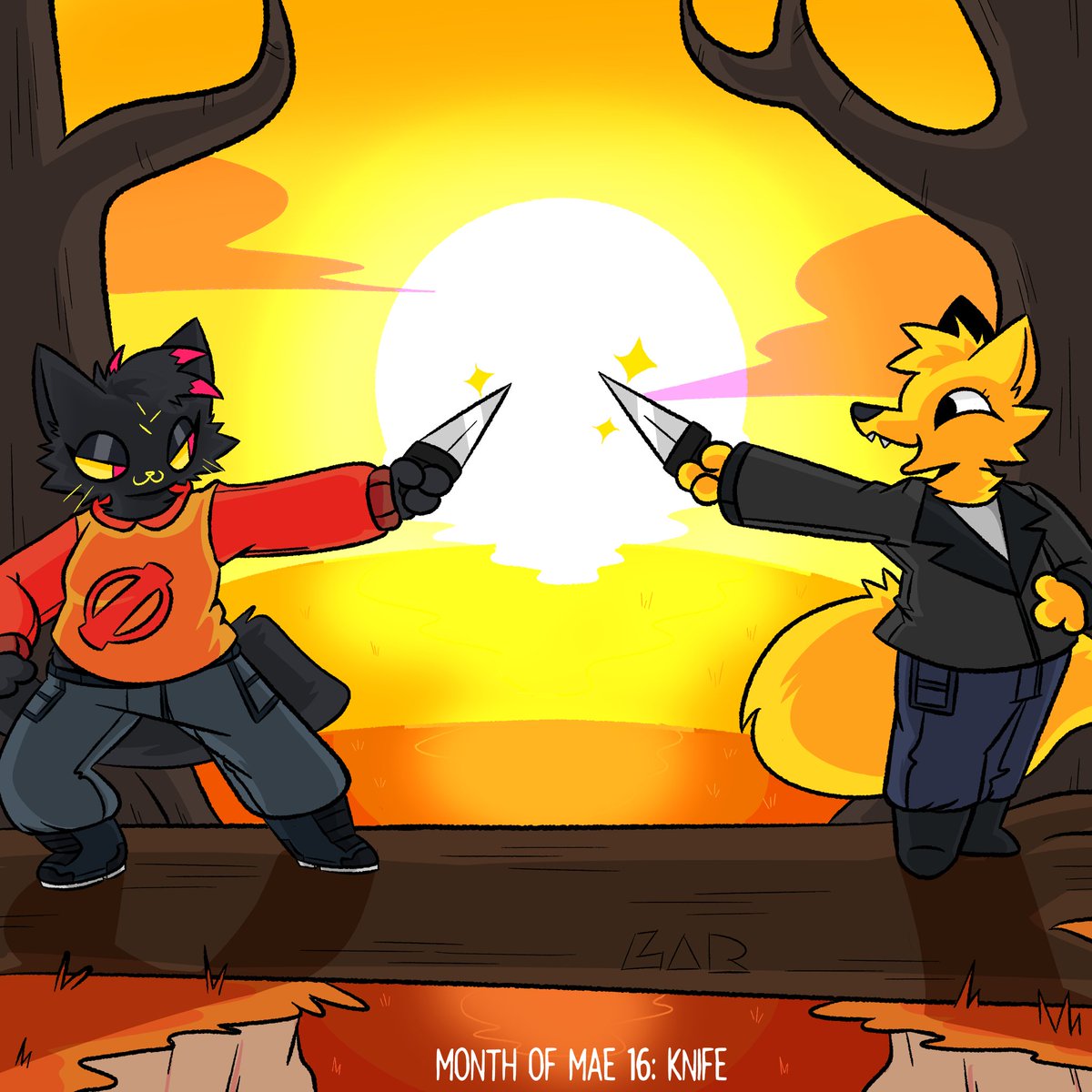 #MonthofMae2024 Day 16: A KNIFE! 🔪 
Powerful fencing! With pointy little fnifes.

#monthofmae #nitw #Nightinthewoods