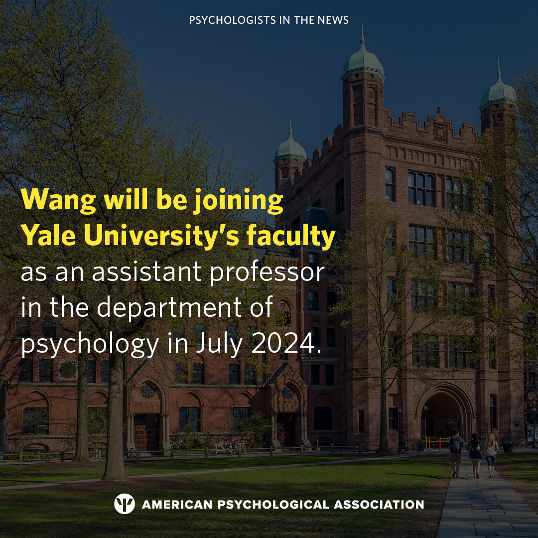 Congratulations to @ShirleyBWang, a recent PhD in clinical psychology from @Harvard! Shirley was named to the 2024 @Forbes list of '30 Under 30 – Healthcare' in recognition of her work. See more recent accomplishments of top psychologists: at.apa.org/owi