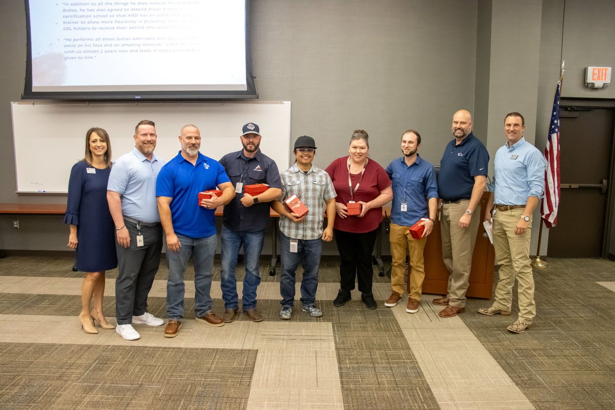 It was an honor recognizing these 5 Operations Department winners of the Allen ISD Bell Ringer Award, which goes to individuals that go above &amp; beyond the scope of their duties on a regular basis.  Congrats to these 5 winners of the award!