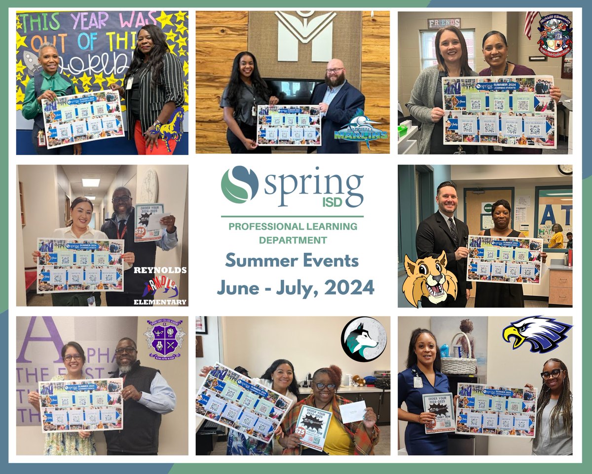 🚀Exciting news, @SpringISD! 📣All schools have received posters announcing our upcoming summer professional development events! 🌞📚We can't wait to engage, learn, and grow together. Stay tuned for more details and get ready for an enriching summer! 🌟#WeAreSpring #Unstoppable